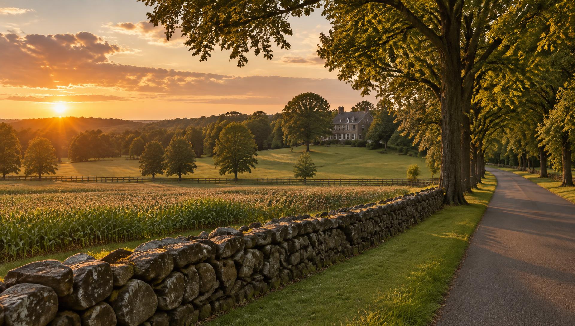 Somerset County landscape at golden hour